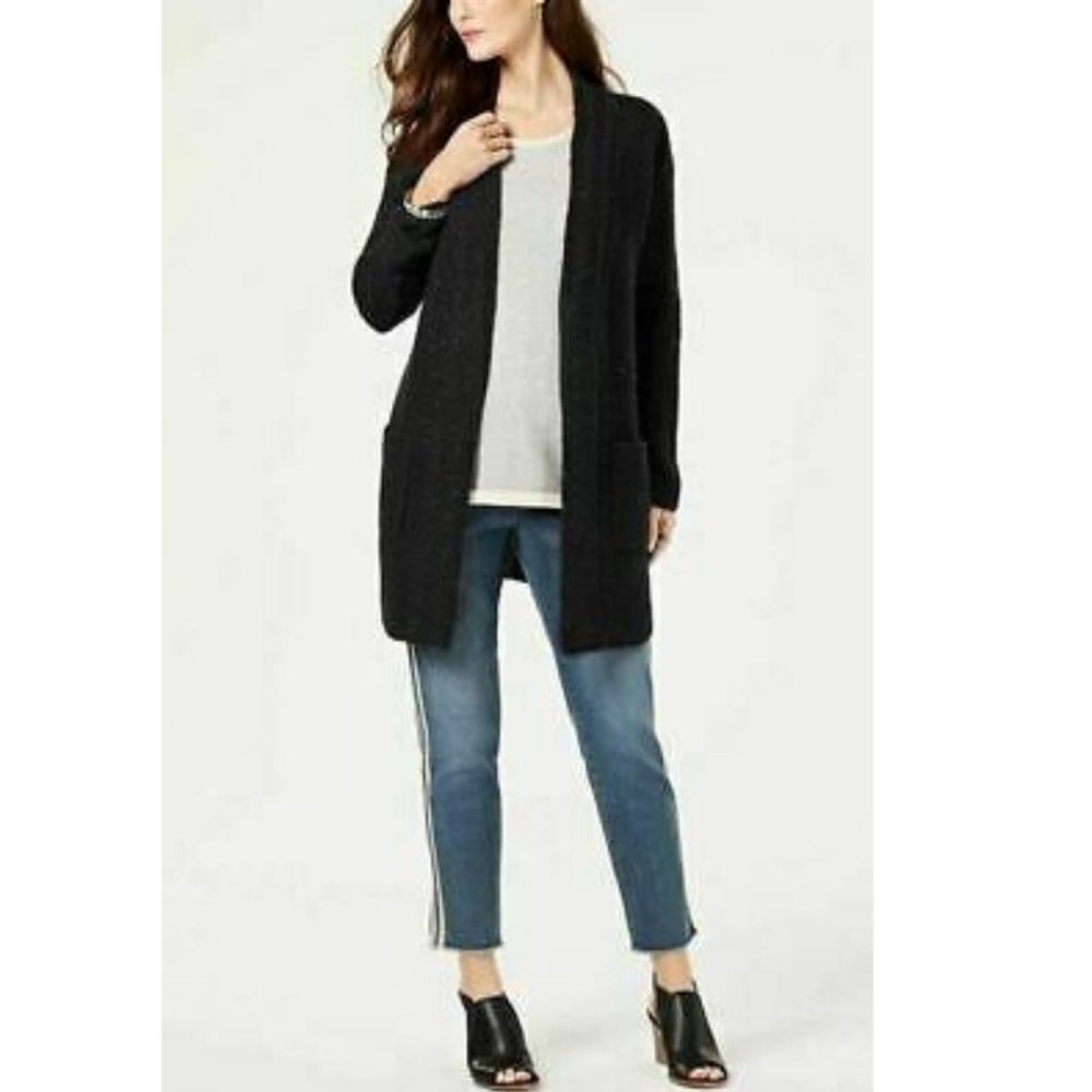 Style & Co Duster Cardigan, Deep Black